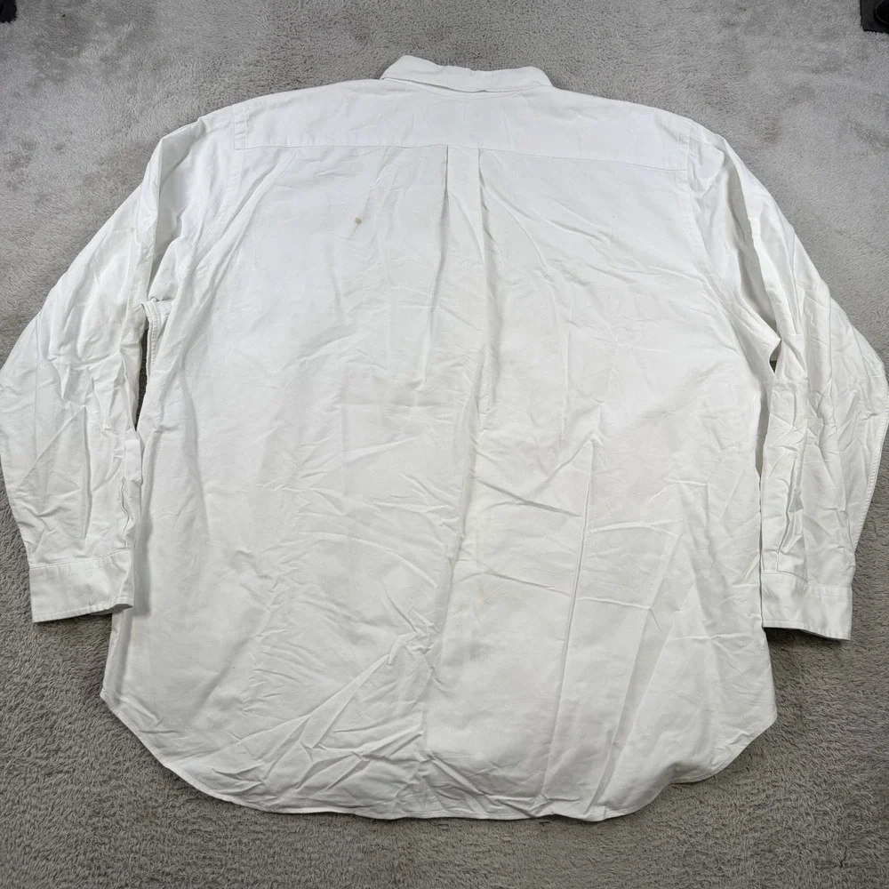 Polo Ralph Lauren Shirt Mens 2XB White Long Sleeve Button Down Flesh Pony Cotton